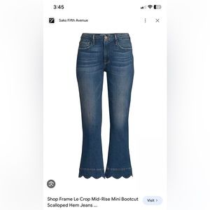 NWT FRAME Le Crop Mini scalloped hem boot jean size 30